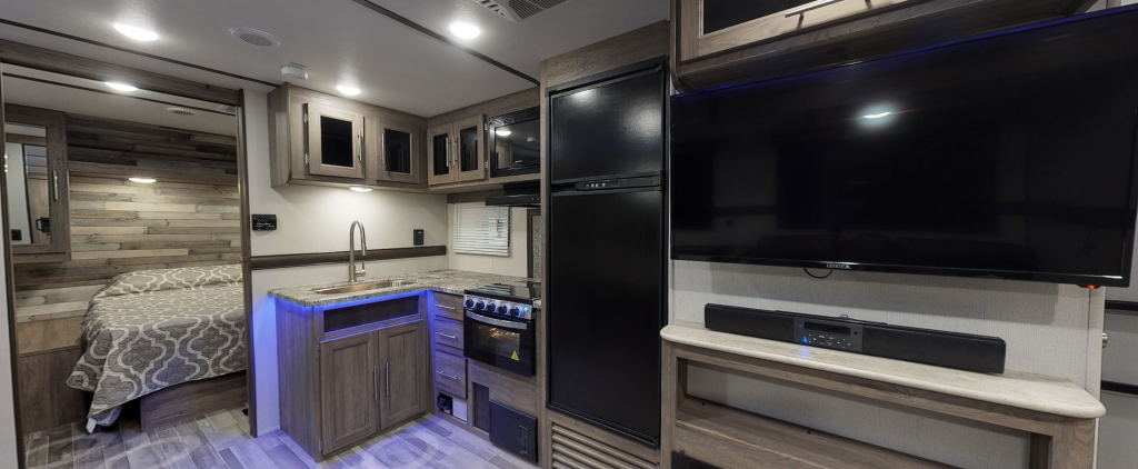 Interior look at Crossroads Zinger featuring modern and sleek look.