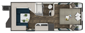 The floorplan for the Lance 2075 travel trailer.