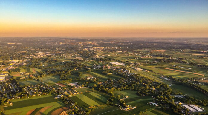 Aerial view of Lancaster County PA