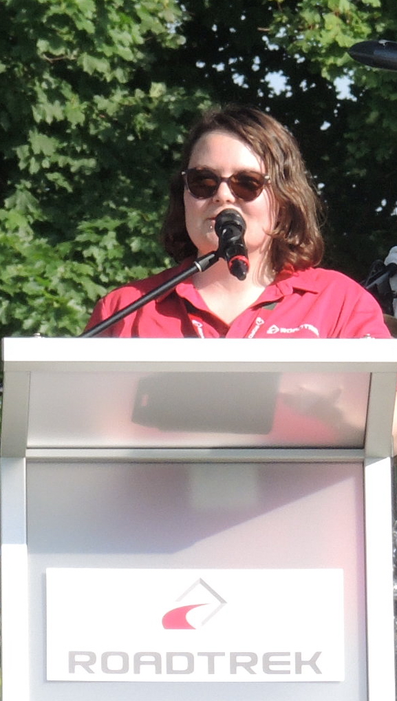 Roadtrek Marketing Manager Kylie Johnson was thje MC for the 50th Anniversary Rally.