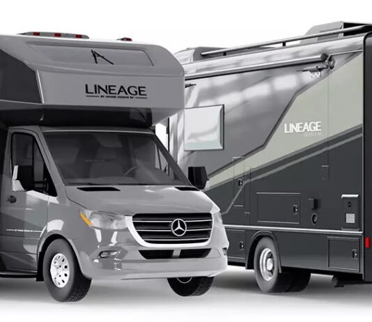 Grand Design RV Lineage class C motorhome, in Midnight Sage