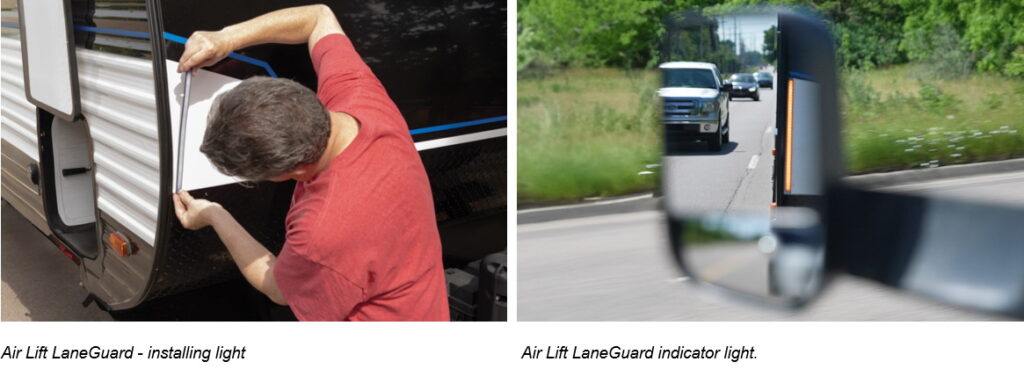 Air Lift LaneGuard - left - installing light and showing indicator