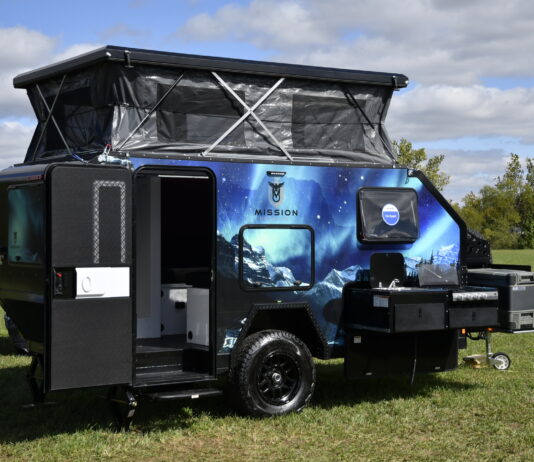 RV Lifestyle Magazine Road Test Teams travel to all of the RV events to check out the latest models - like this Mission Overland trailer, made in Manitoba, Canada.