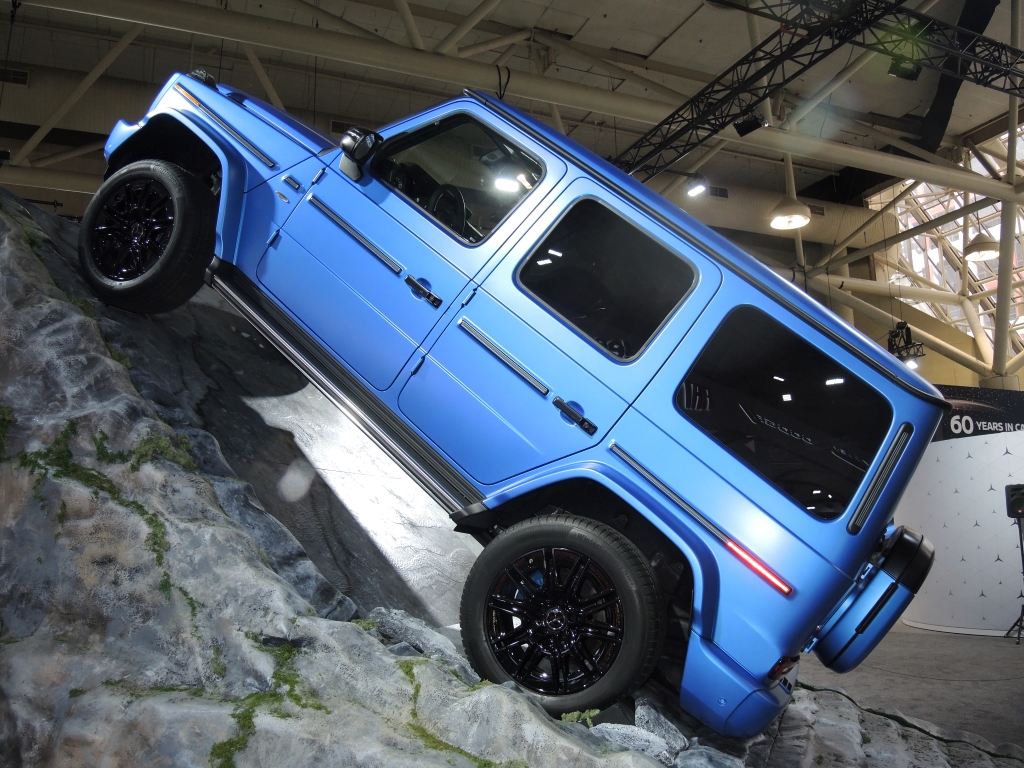 The 2025 Mercedes-Benz G-Wagen, with G-Turn, is on display at the Canadian International AutoShow in Toronto.