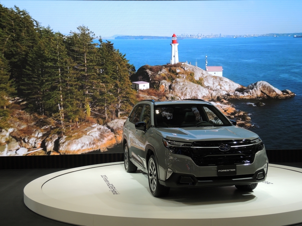 Electric vehicles and hybrids, like this 2025 Subaru Forrester e-BOXER Hybrid, are on display at the Canadian International AutoShow in Toronto.