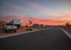 Sunset at Horseshoe Bend RV Resort, Page, Arizona.