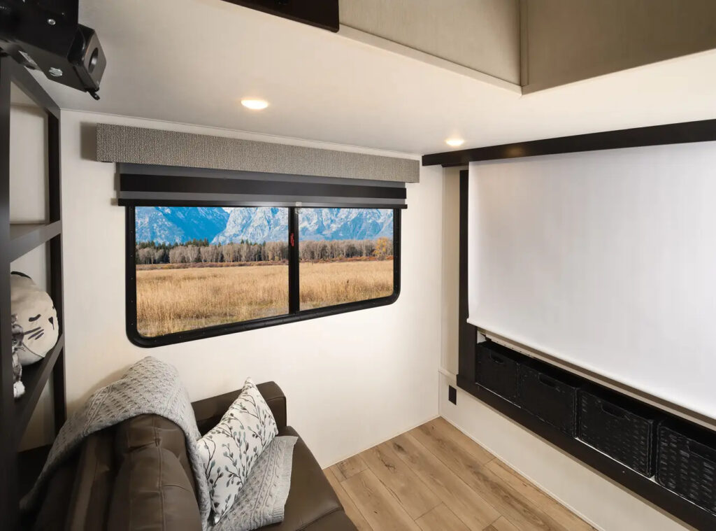 Sabre 37RVMiles - Rear Den with Tri-Fold Sofa and Projector